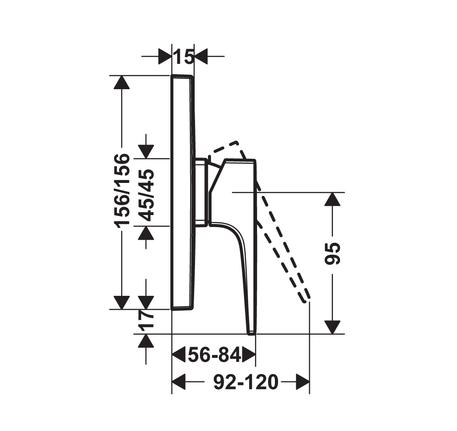 Bộ trộn âm 1 đường nước Metropol 589.50.524